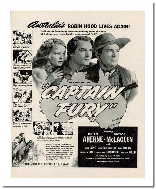 8x10 Vintage Ad 1939 Captain Fury 02062501883