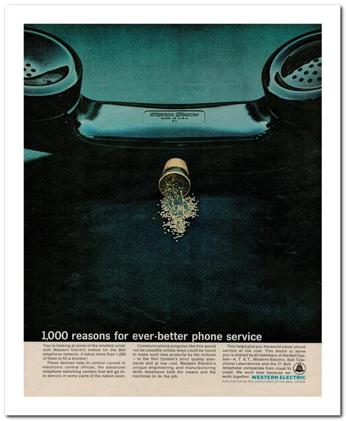 8x10 Vintage Ad 1964 1,000 Reasons For Ever Better Phone Service 02062501941