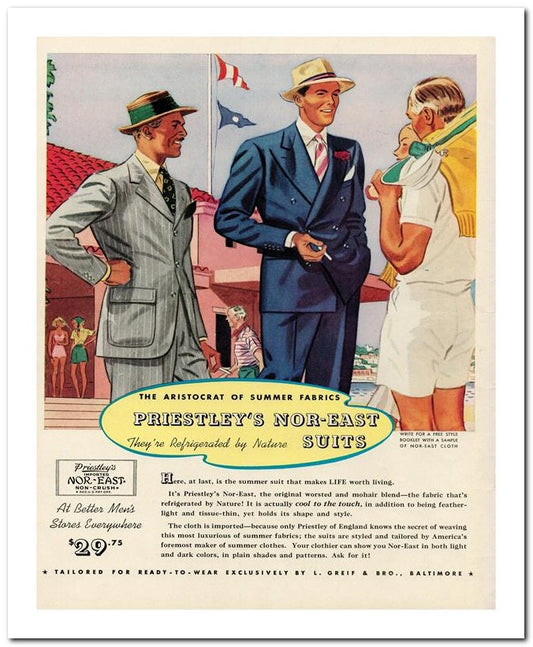 8x10 Vintage Ad 1939 Priestley's Nor East 02062501949