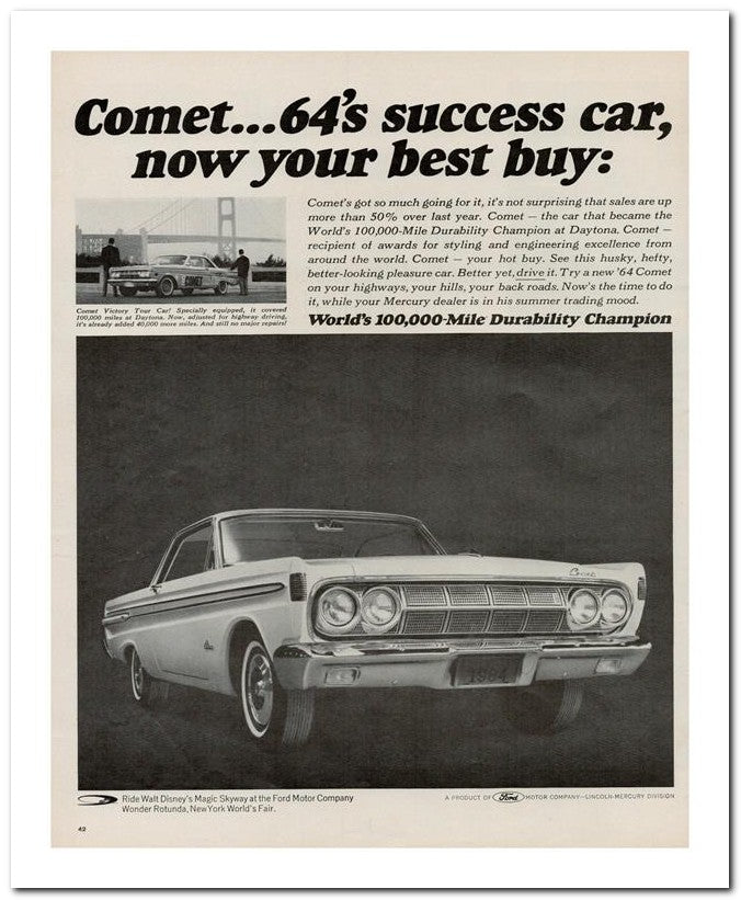 8x10 Vintage Ad 1964 Comet 64's Success Car 02062502032