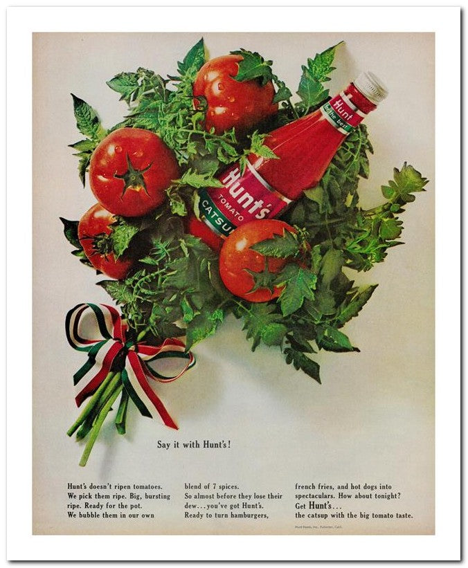 8x10 Vintage Ad 1964 The Catsup With The Big Tomato Taste 02062502044