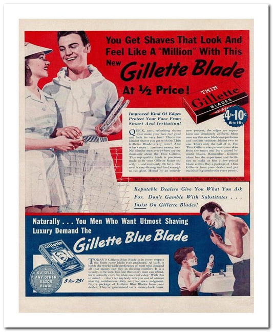 8x10 Vintage Ad 1939 Gillette 02062502081
