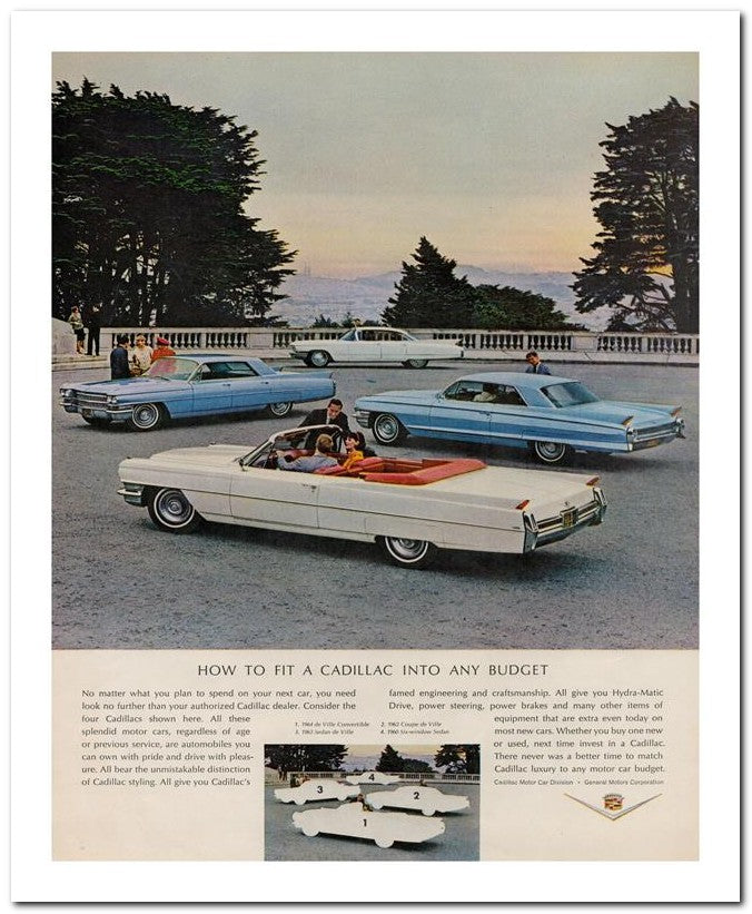 8x10 Vintage Ad 1964 How To Fit A Cad Illac Into Any Budget 02062502168