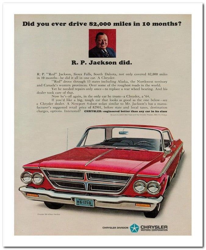 8x10 Vintage Ad 1964 Did You Ever Drive 82 000 Miles In 10 Month 02062502178