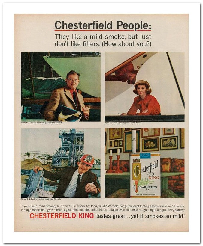 8x10 Vintage Ad 1964 Chesterfield People 02062502221