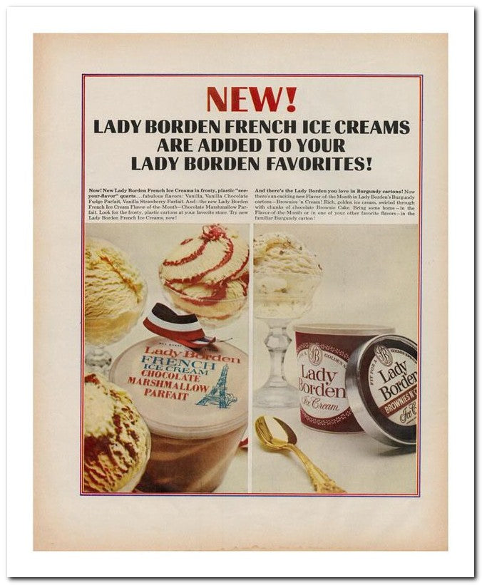 8x10 Vintage Ad 1964 Lad Y Borden French Ice Creams 02062502229