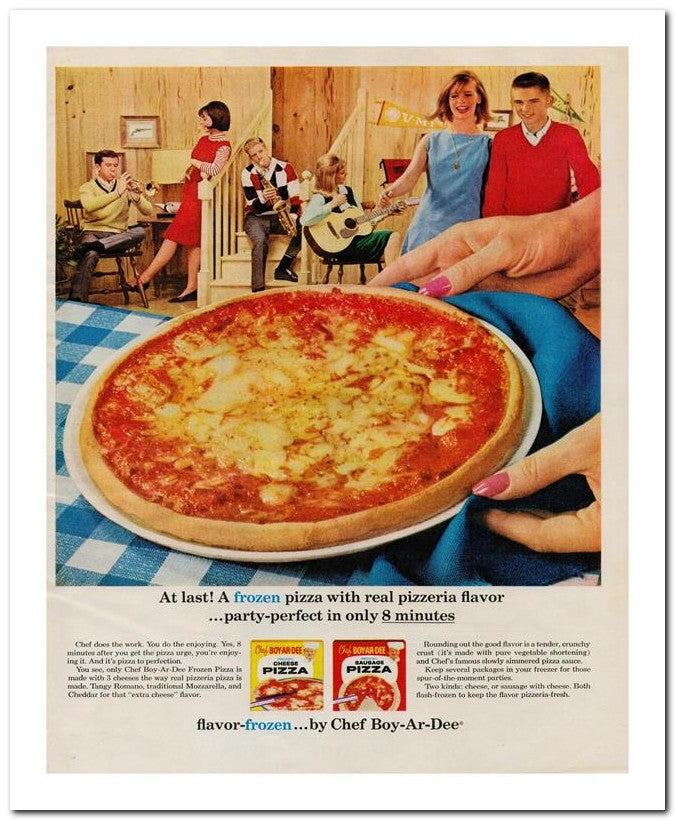 8x10 Vintage Ad 1964 At Last A Frozen Pizza With Real Pizzeria F 02062502234