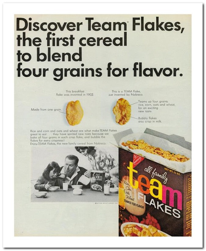 8x10 Vintage Ad 1965 Discover Team Flakes 02062502310