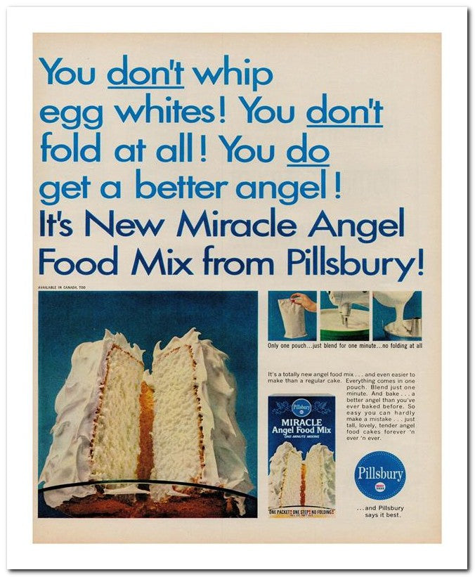 8x10 Vintage Ad 1965 Food Mix From Pillsbury 02062502348