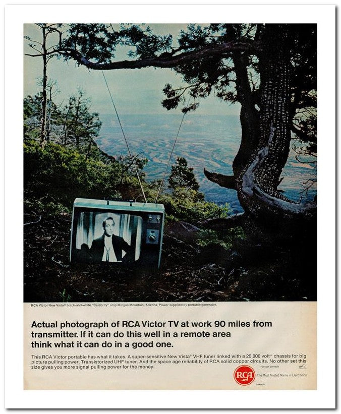 8x10 Vintage Ad 1966 Actual Photograph Of Rca Victor Tv At Work 02062502359