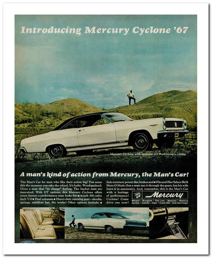 8x10 Vintage Ad 1966 Introducing Mercury Cyclone 67 02062502419