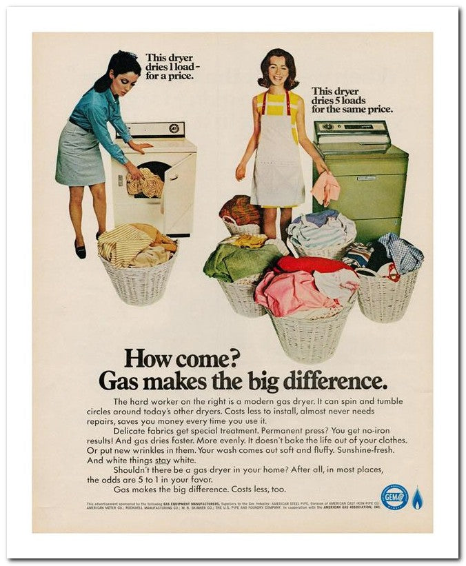 8x10 Vintage Ad 1967 Gas Makes The Big Difference 02062502476