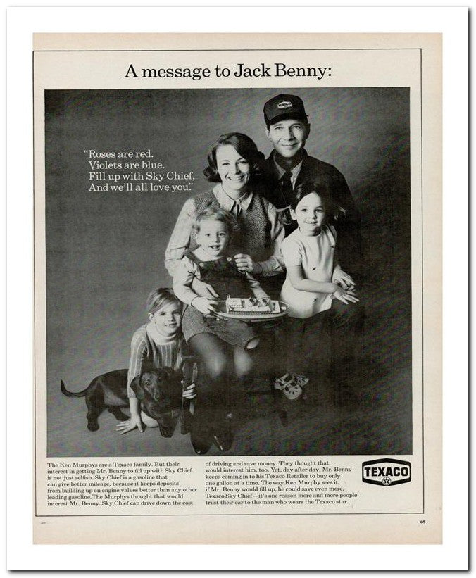 8x10 Vintage Ad 1969 A Message To Jack Benny 02062502531