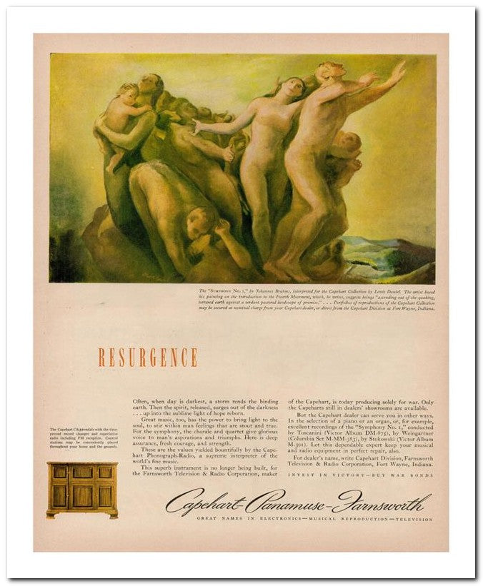 8x10 Vintage Ad 1943 Capehart Conamuse Farnsworth 02062502600