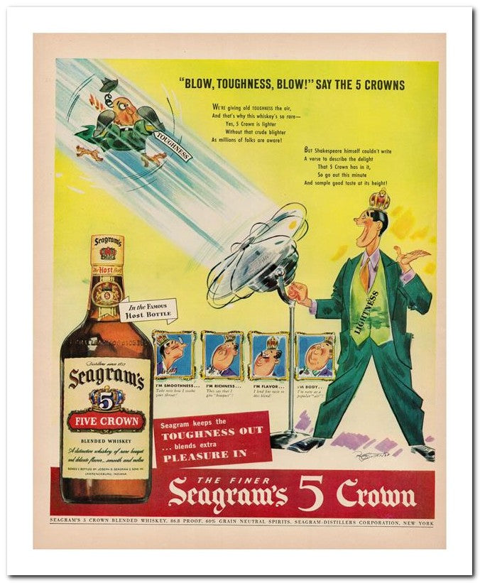 8x10 Vintage Ad 1943 Seagram's 5 Crown 02062502604