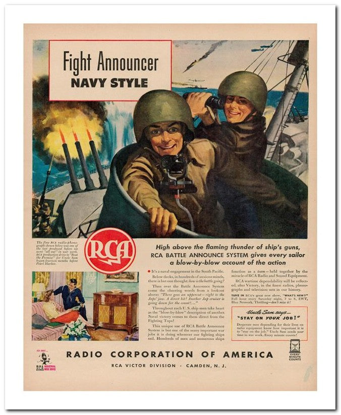 8x10 Vintage Ad 1943 Fight Announcer 02062502619