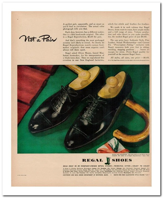 8x10 Vintage Ad 1943 Not A Pair 02062502620