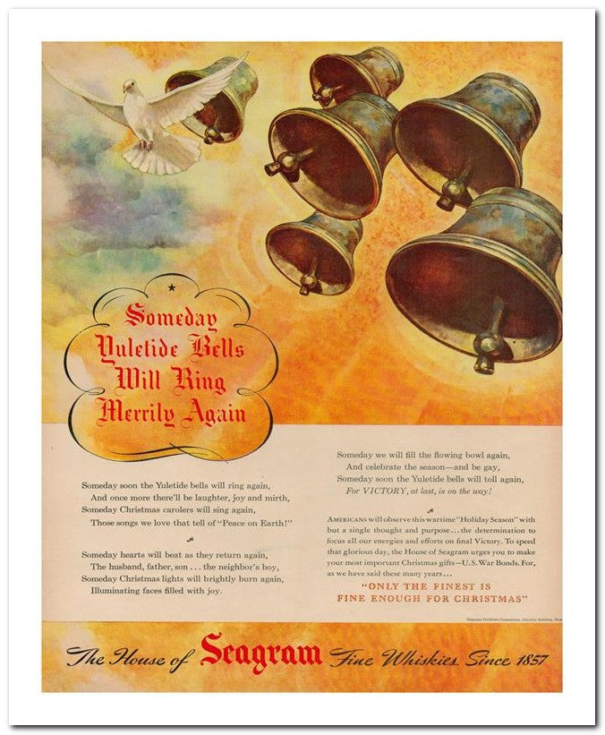 8x10 Vintage Ad 1943 The House Of Seagram Fine Whiskies Since 18 02062502621