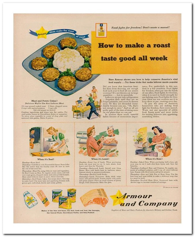 8x10 Vintage Ad 1944 Taste Good All Week 02062502639