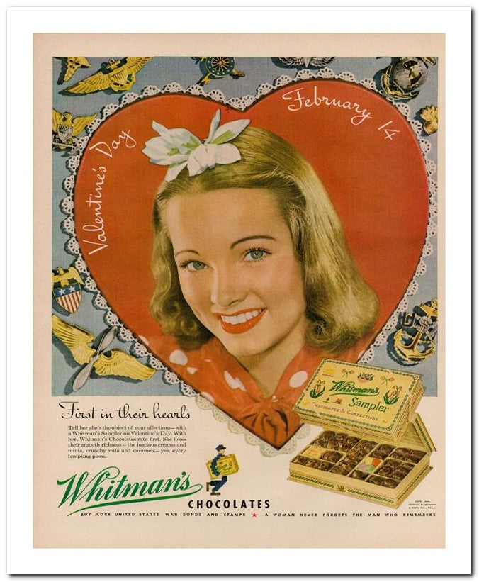 8x10 Vintage Ad 1944 Whitman's 02062502656