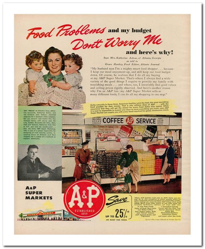 8x10 Vintage Ad 1944 Food Problems 02062502674