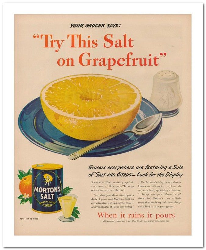 8x10 Vintage Ad 1944 On Grapefruit 02062502685