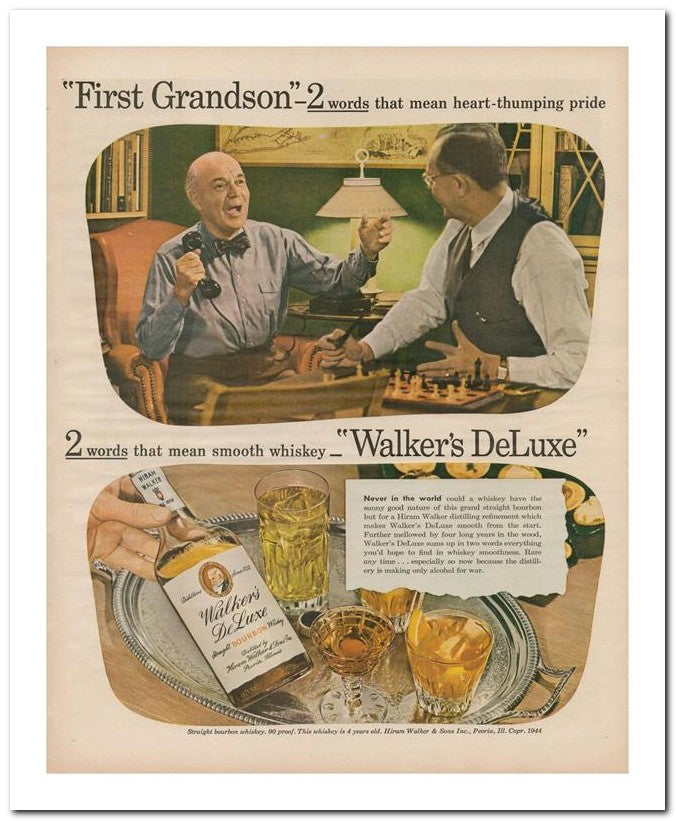 8x10 Vintage Ad 1944 Walker's Deluxe 02062502695