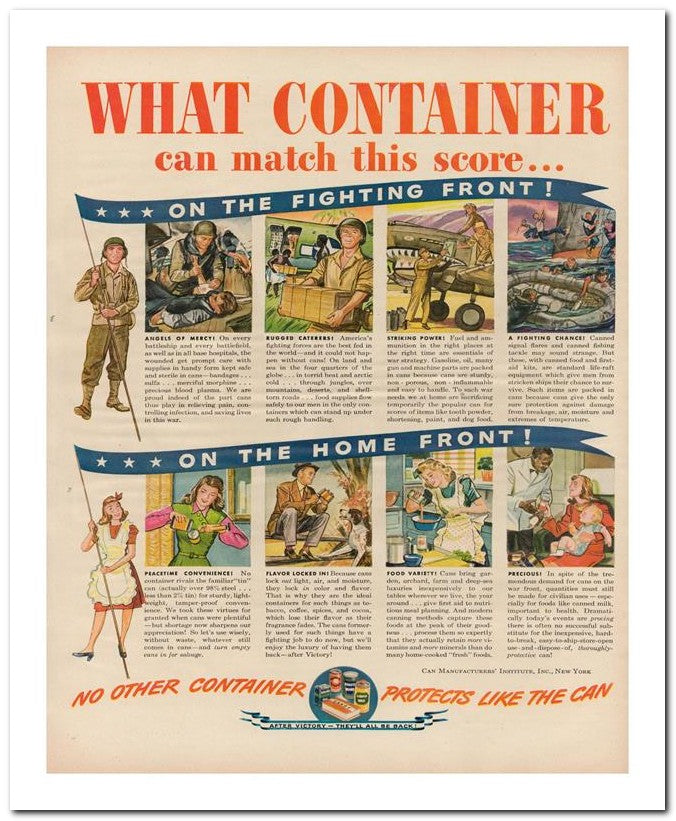 8x10 Vintage Ad 1944 What Container 02062502700