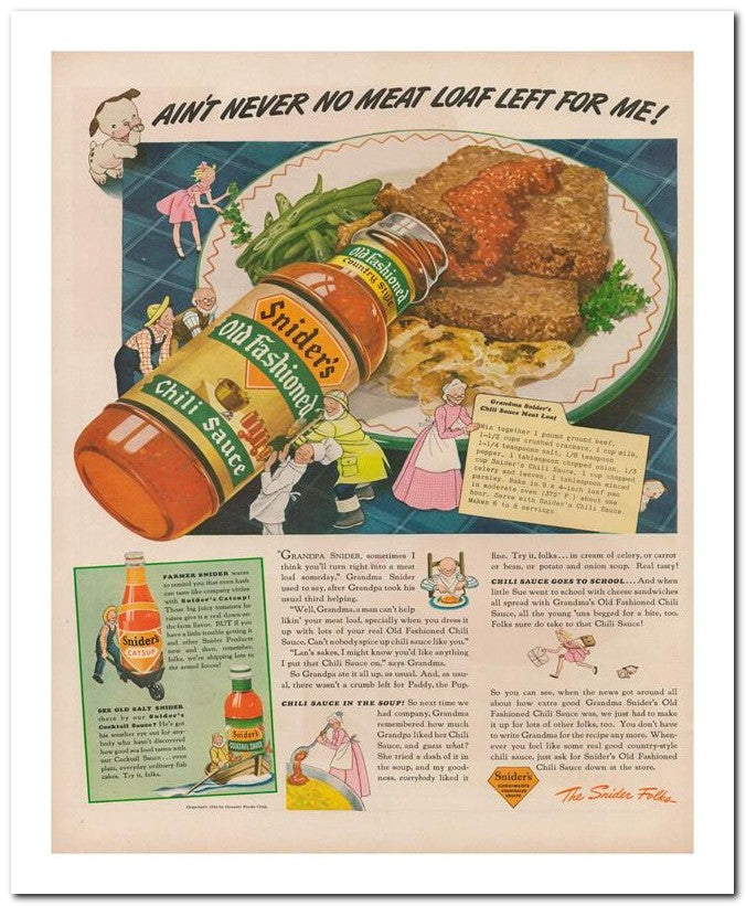 8x10 Vintage Ad 1944 No Meat Loaf Left For 02062502719
