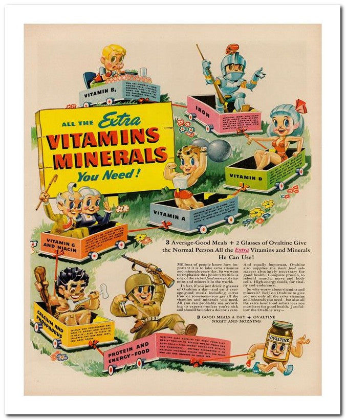 8x10 Vintage Ad 1944 Vitamins 02062502754
