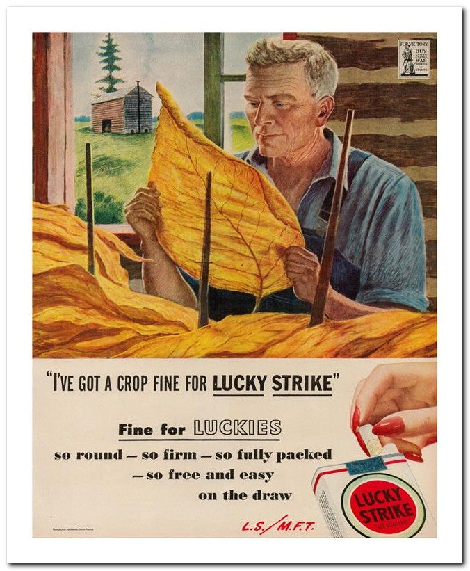 8x10 Vintage Ad 1944 I Ve Got A Crop Fine For Lucky Strike 02062502787