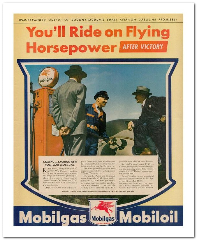 8x10 Vintage Ad 1944 Mobilgas Mobilgas Mobiloil 02062502800
