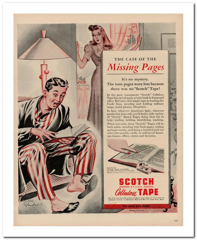 8x10 Vintage Ad 1944 Missing Pages 02062502842