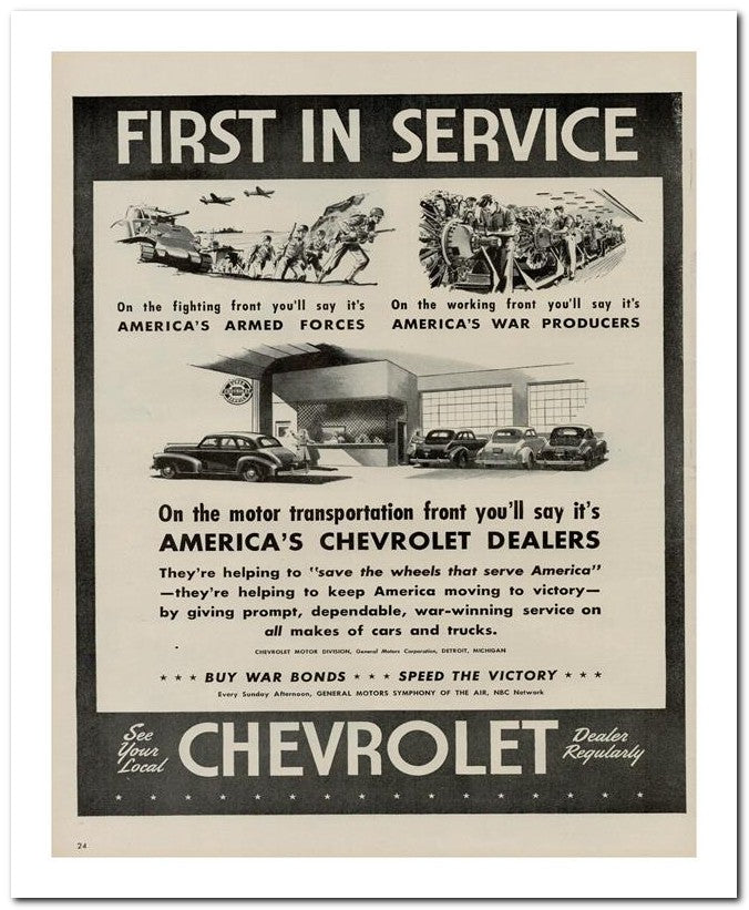 8x10 Vintage Ad 1944 First In Service 02062502853