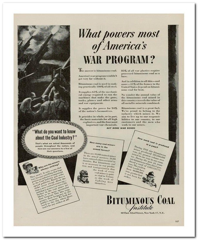 8x10 Vintage Ad 1944 What Powers Most 02062502856