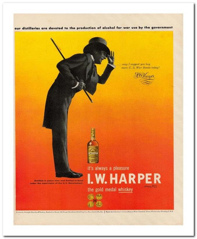 8x10 Vintage Ad 1944 I W Harper 02062502888