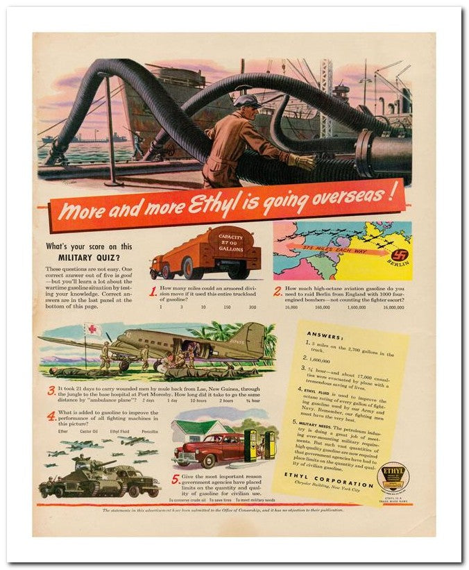 8x10 Vintage Ad 1944 More Ethyl 02062502908