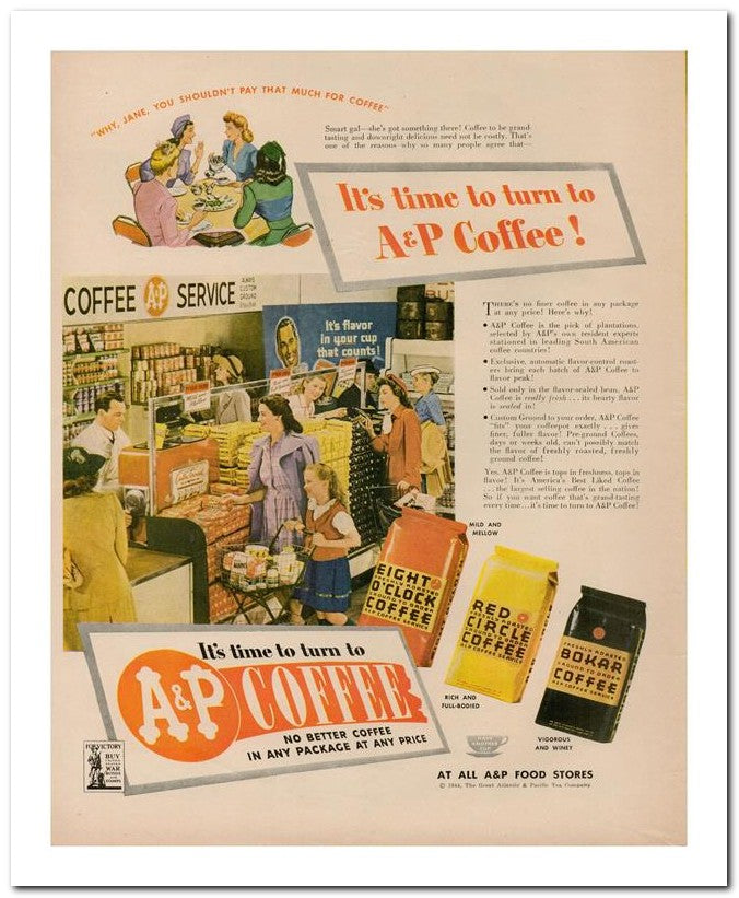8x10 Vintage Ad 1944 Coffee 02062502969