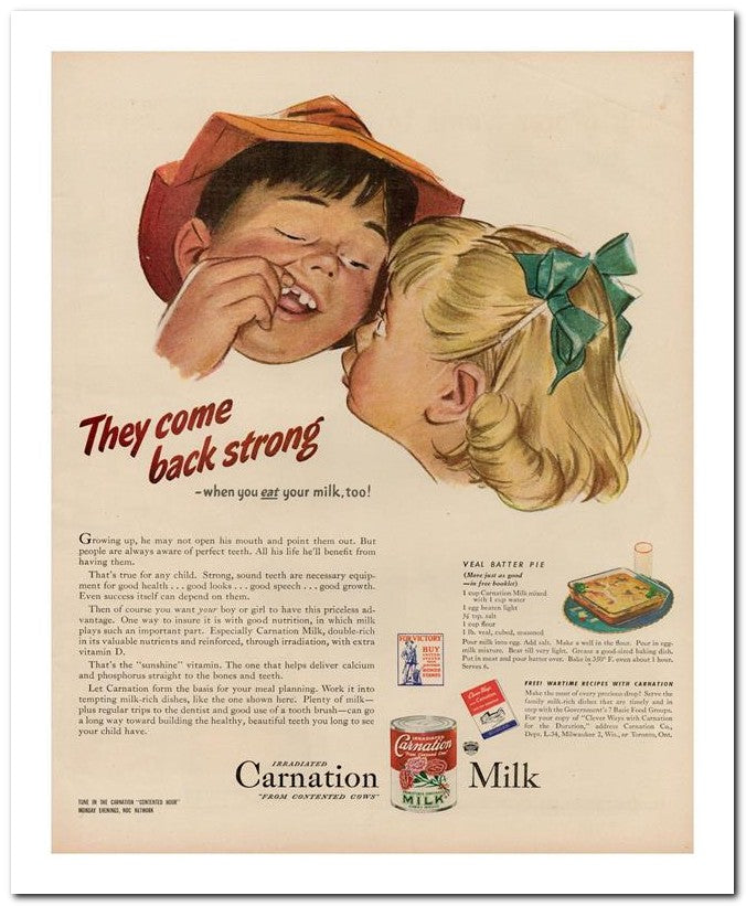 8x10 Vintage Ad 1944 Carnation 02062502986