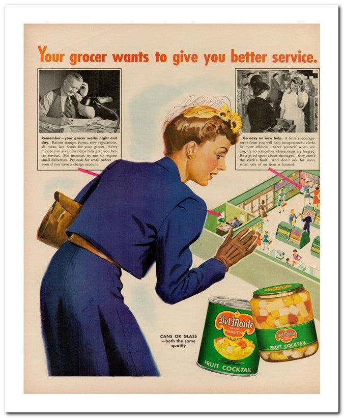 8x10 Vintage Ad 1944 Grocer Wants To Give You Better Service 02062502987