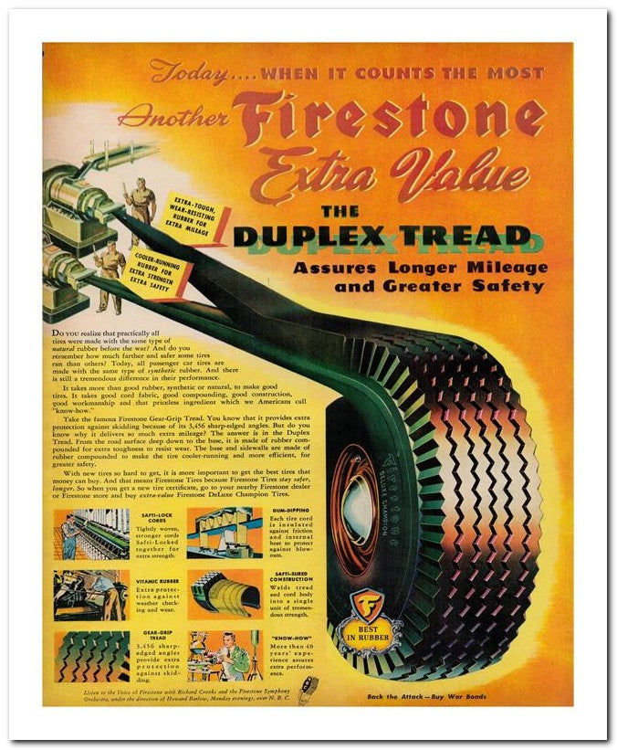 8x10 Vintage Ad 1944 Another Firestone 02062503006