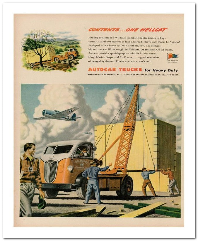 8x10 Vintage Ad 1944 Autocar Trucks For Heavy Duty 02062503035