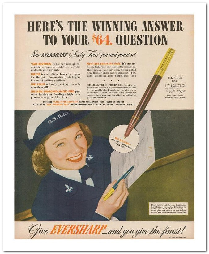 8x10 Vintage Ad 1944 Here's The Winning Answer 02062503055