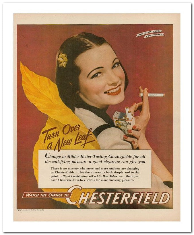 8x10 Vintage Ad 1944 Chesterfield 02062503081