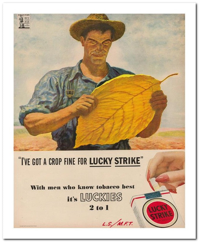 8x10 Vintage Ad 1944 I Ve Got A Crop Fine For Lucky Strike 02062503110