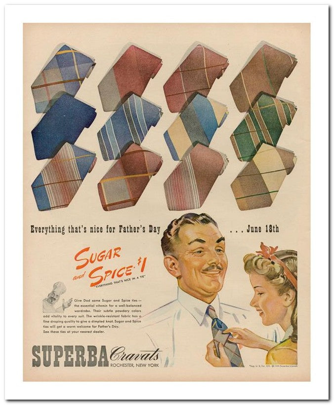 8x10 Vintage Ad 1944 Superba Cravats 02062503116