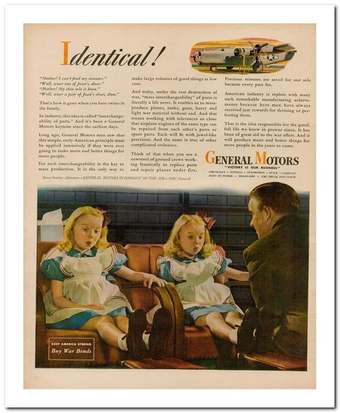 8x10 Vintage Ad 1944 Identical 02062503130