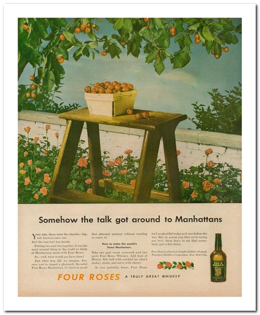 8x10 Vintage Ad 1944 Somehow The Talk Got Around To Manhattans 02062503156