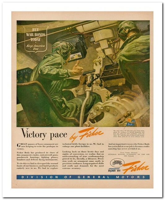 8x10 Vintage Ad 1944 Victory Pace By Fisher 02062503163