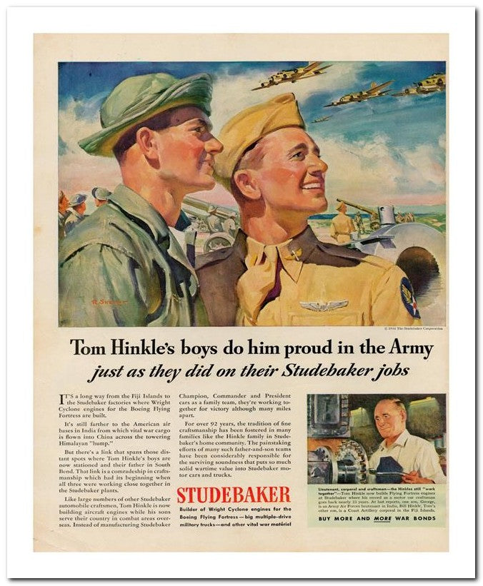 8x10 Vintage Ad 1944 Tom Hinkle's Boys Do Him Proud In The Army 02062503167